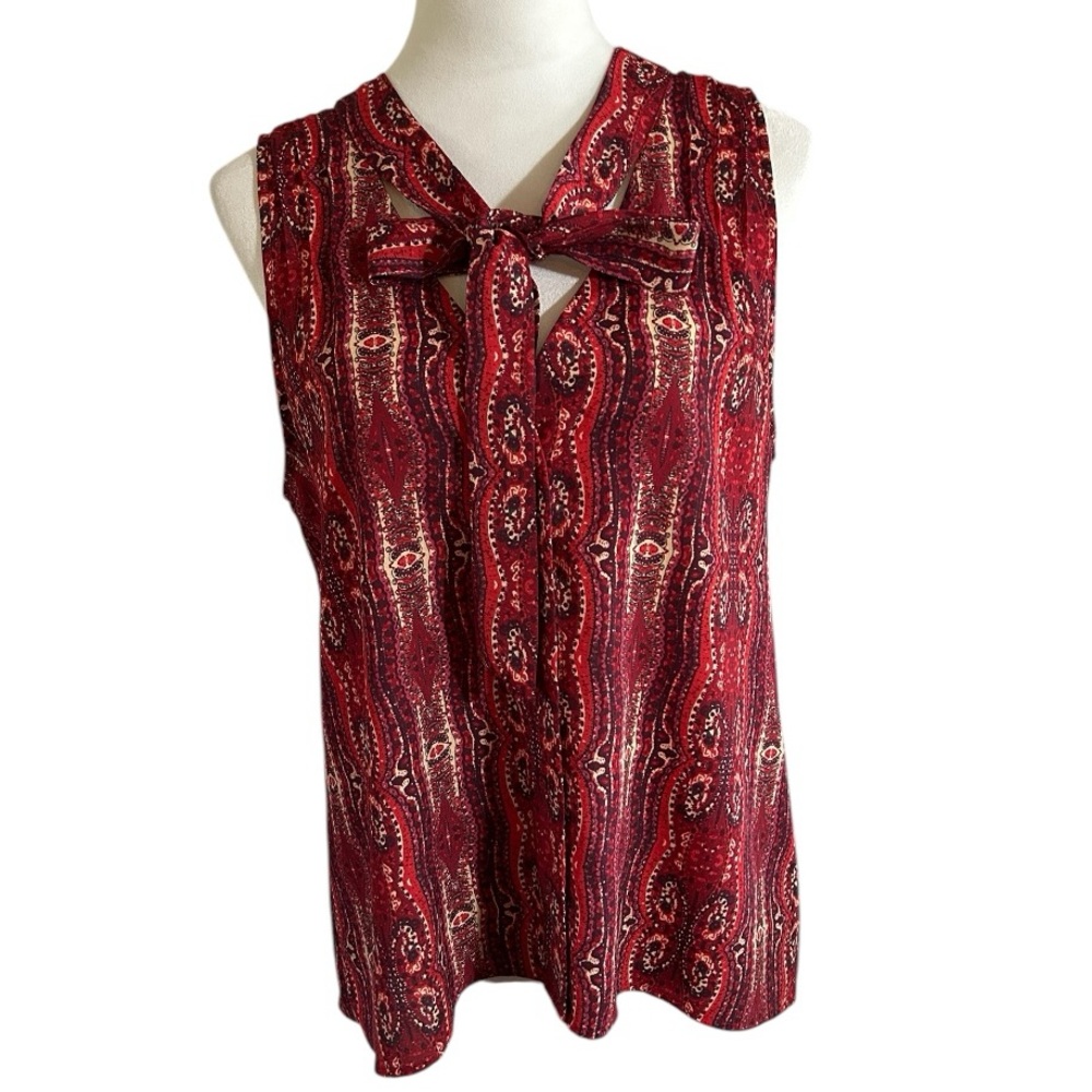 Sanctuary Red Paisley Sleeveless Top